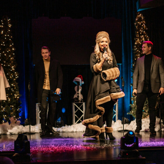 A Christmas singer performs at the concert in Le Mars